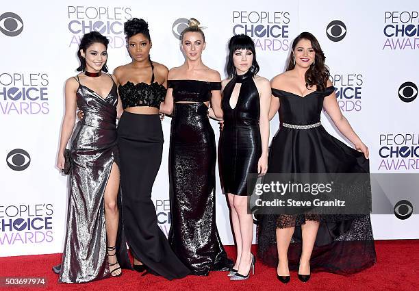 Actresses-singers Vanessa Hudgens, Keke Palmer, Julianne Hough, Carly Rae Jepsen, and Kether Donohue attend the People's Choice Awards 2016 at...