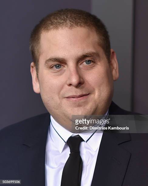 Actor Jonah Hill attends 'The Revenant' New York special screening on January 6, 2016 in New York City.