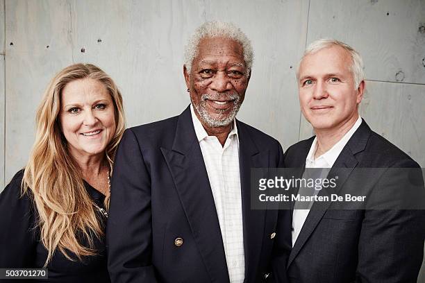 Lori McCreary, executive producer, Morgan Freeman, host and executive producer, and James Younger, executive producer, of National Geographic...