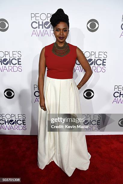 Actress Jerrika Hinton attends the People's Choice Awards 2016 at Microsoft Theater on January 6, 2016 in Los Angeles, California.