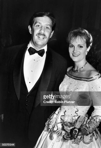 Married couple bodyguard Bernard Shaw and newspaper heiress Patty Hearst at benefit for Alzheimer's disease.