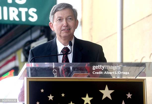 President Leron Gubler at Steve Carell's Star Ceremony held on the Hollywood Walk of Fame on January 6, 2016 in Hollywood, California.