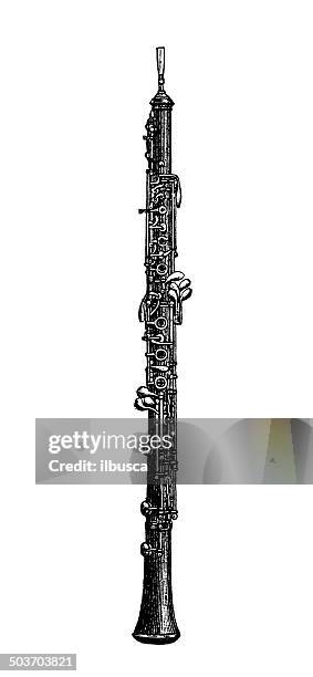 stockillustraties, clipart, cartoons en iconen met antique illustration of oboe - oboe