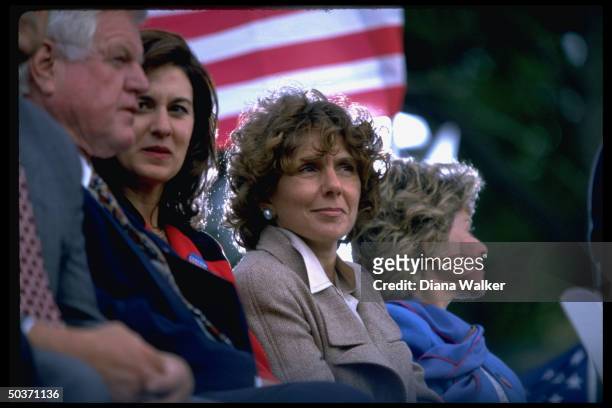 Sen. Ted Kennedy & wife Victoria Reggie & Teresa Heinz Kerry, widow of PA Sen. John Heinz, prob. During re-election campaign event for Sen. John...