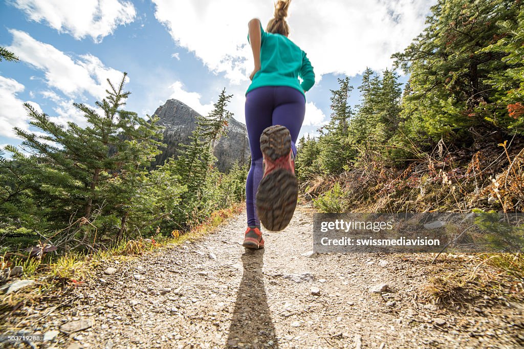 Woman exercising for cross-country running