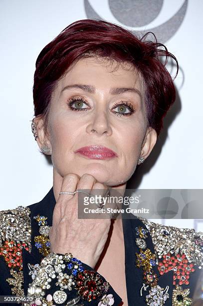 Personality Sharon Osbourne poses in the press room during the People's Choice Awards 2016 at Microsoft Theater on January 6, 2016 in Los Angeles,...