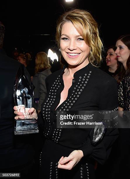 Actress Ellen Pompeo, winner of the award for Favorite Network TV Drama, attends the People's Choice Awards 2016 at Microsoft Theater on January 6,...
