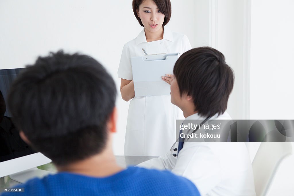 Doctor for instructions to the nurse