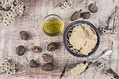 Shea oil and butter with shea nuts