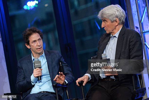 Writer/director/actor Tim Blake Nelson and actor Sam Waterston discuss the new IFC film "Anesthesia" at AOL BUILD Series at AOL Studios In New York...