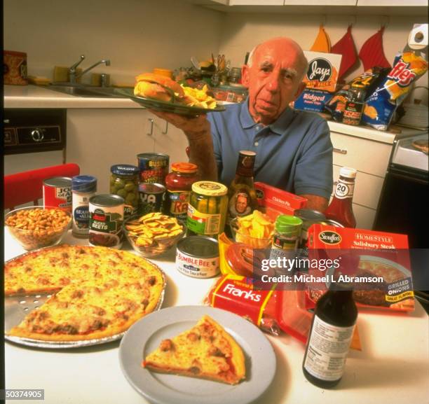 Year-old Northwestern Univ. Prof. Of preventive medicine Dr. Jeremiah Stamler w. High-salt foods.