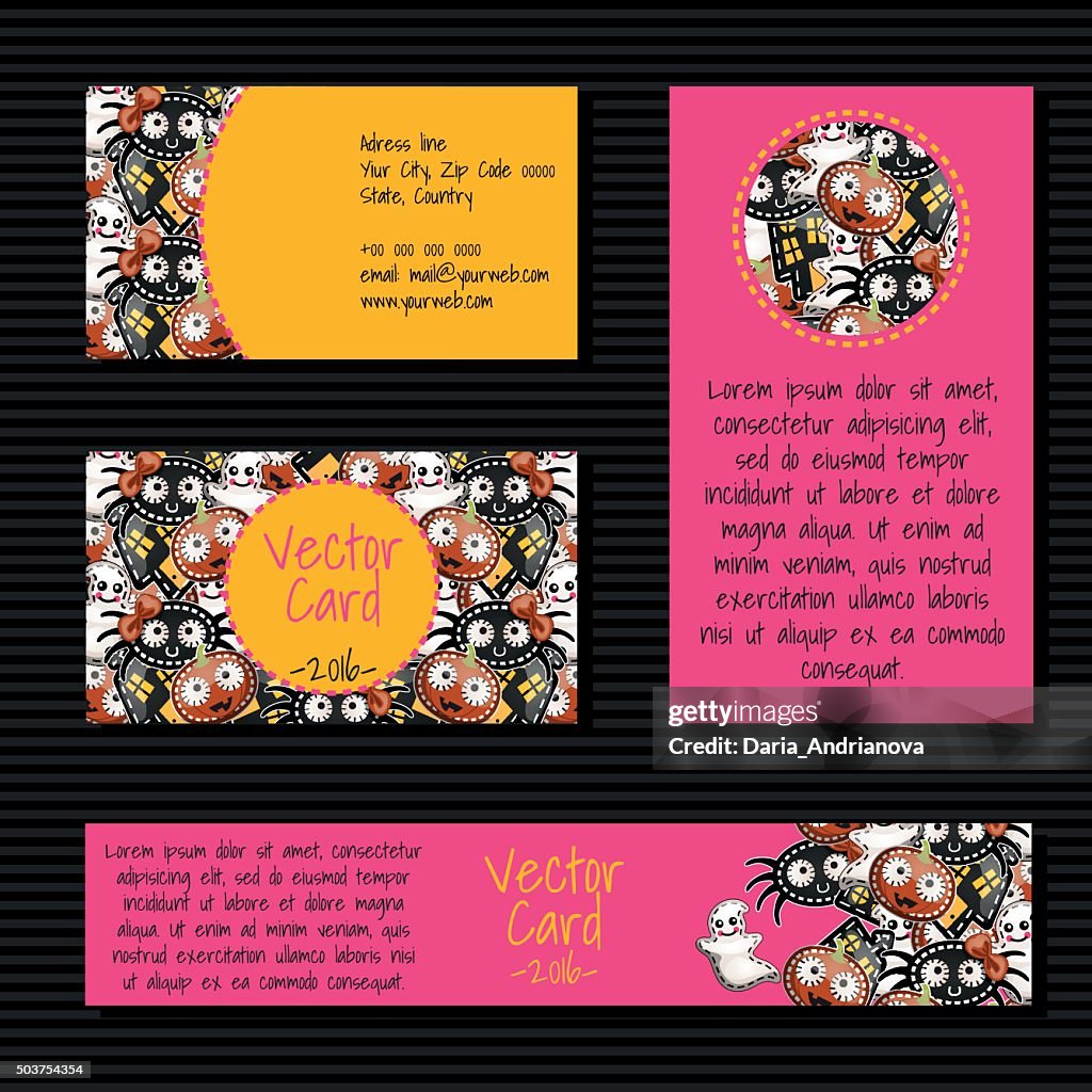 Fun Card Text Cards With Funny Symbols And Sample Text High-Res Vector Graphic ...