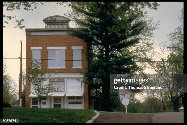 Exterior view of the Bank fo Lowes, founded in 1904 w. Assets of $1.071 is deemed by the Amer. Bankers Assoc. S the smallest long-established...