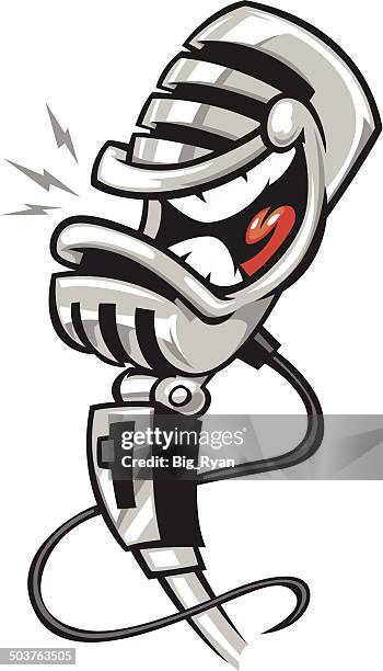 cartoon microphone - hilarious stock illustrations