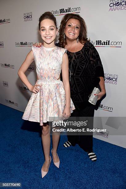 Performance artist Maddie Ziegler and dance instructor Abby Lee Miller attend DailyMail's after party for 2016 People's Choice Awards at Club Nokia...