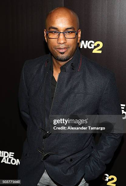 Tim Story is seen arriving at the world premiere of the film "Ride Along 2" on January 6, 2016 in Miami Beach, Florida.