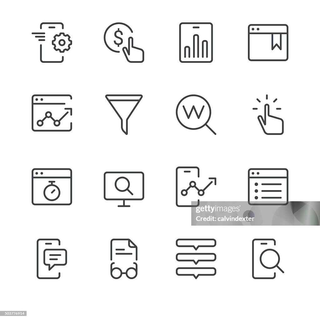 Search Engine Optimization icons set 2 | Black Line series