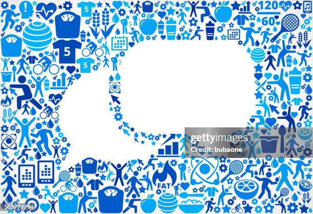 speech bubble fitness and diet vector button pattern - studio seamless backdrop stock illustrations