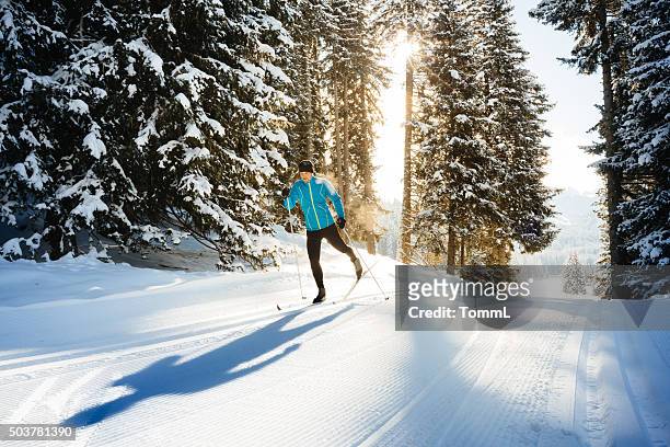 cross country ski - wintersport stock-fotos und bilder