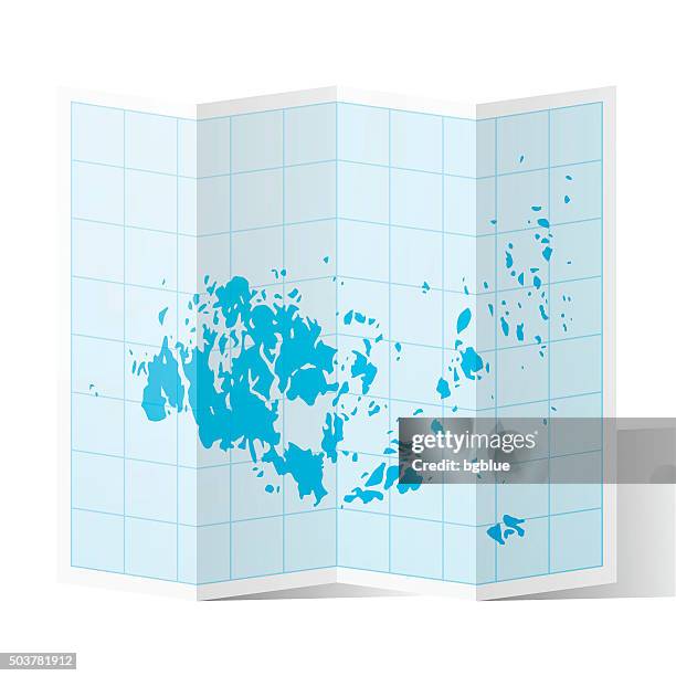 aland map folded, isolated on white background - nordic archipelago stock illustrations