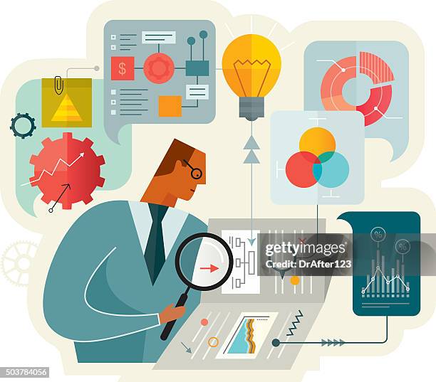 bildbanksillustrationer, clip art samt tecknat material och ikoner med document analysis - audit