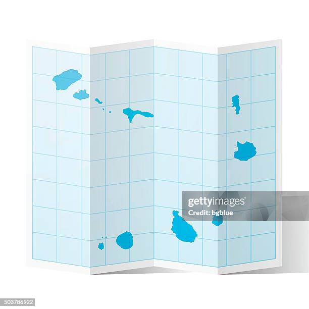 stockillustraties, clipart, cartoons en iconen met cape verde map folded, isolated on white background - praia