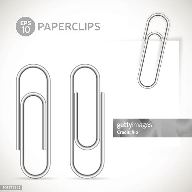 paperclips - paper note stock illustrations