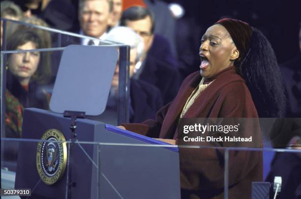 Opera singer Jessye Norman performing during Clinton 2nd term Inaugural Day ceremonies.