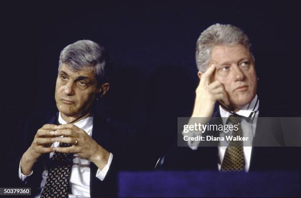 Treasury Secy. Robert Rubin & Pres. Bill Clinton during IMF event.