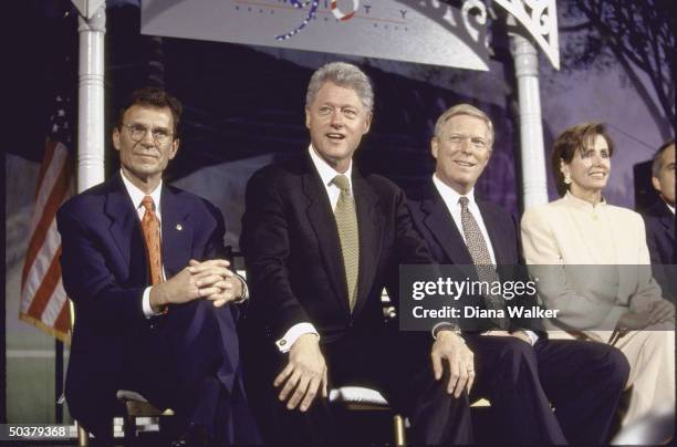 Sen. Tom Daschle , Pres. Bill Clinton & House Minority Leader Dick Gephardt at Democratic Party Unity '98 gala.