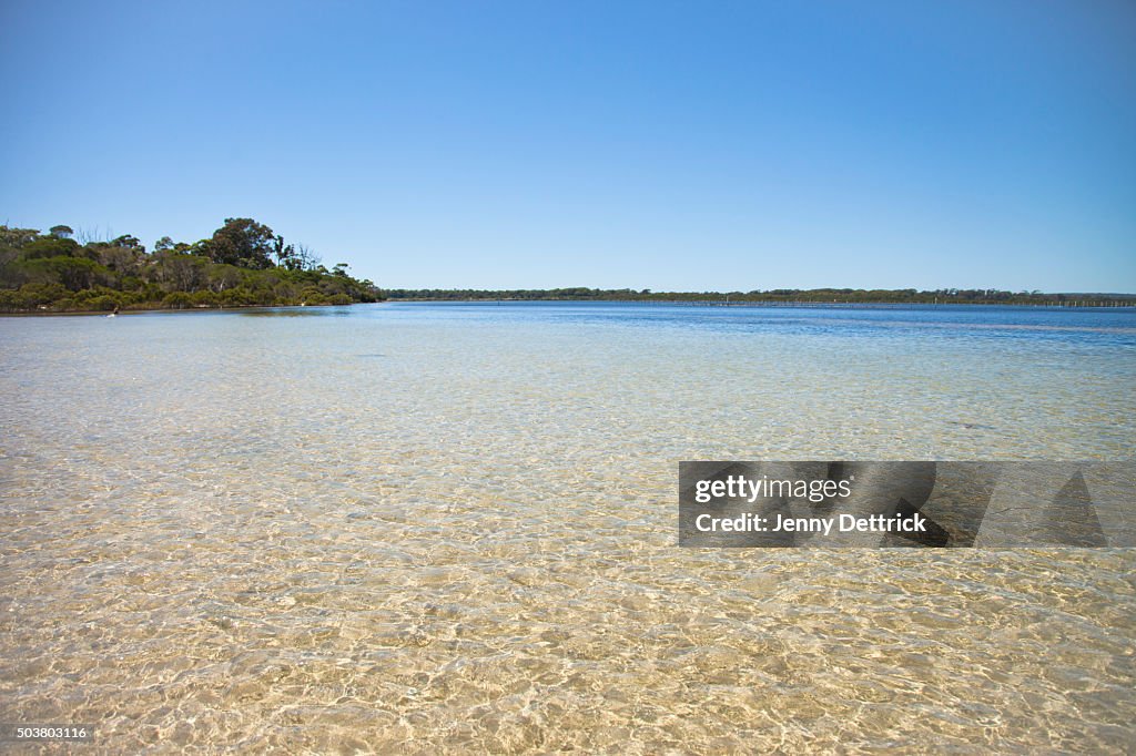 A clear day at Merimbula Lake