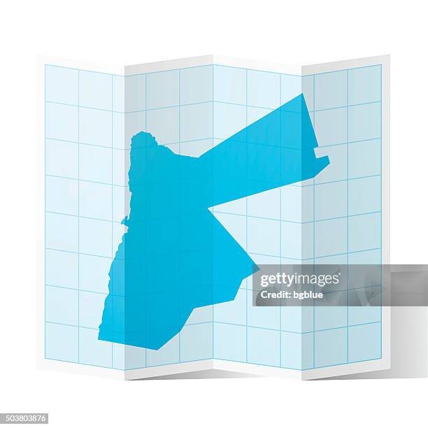 Jordan. Map Frame Jordan Map Folded Isolated On White Background High-Res Vector Graphic ...