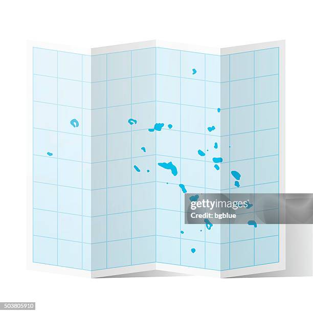 marshall islands map folded, isolated on white background - majuro stock illustrations