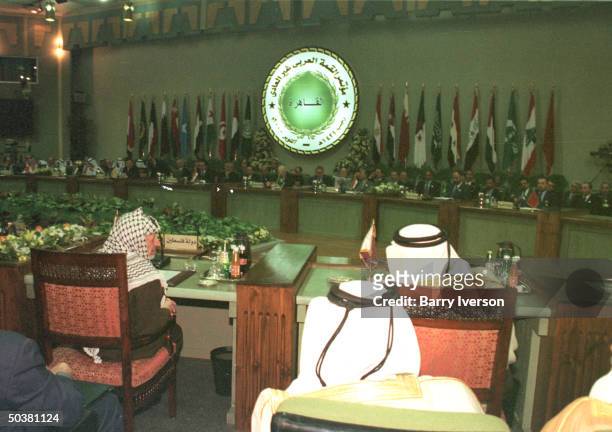 Palestinian leader Yasser Arafat among leaders in panorama of Arab League summit held October 21-22.