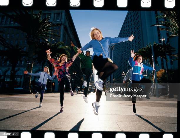 Fitness guru/freelance book publicist Kim Corbin leading a group of skippers. Corbin leads a monthly group skips in San Francisco, where she lives,...