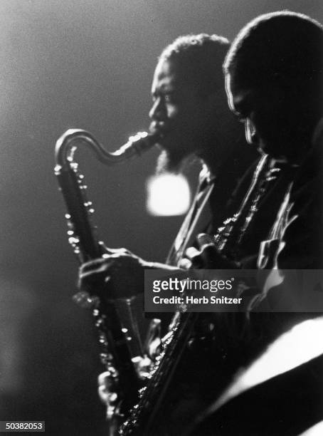 Jazz musicians John Coltrane and Eric Dolphy.