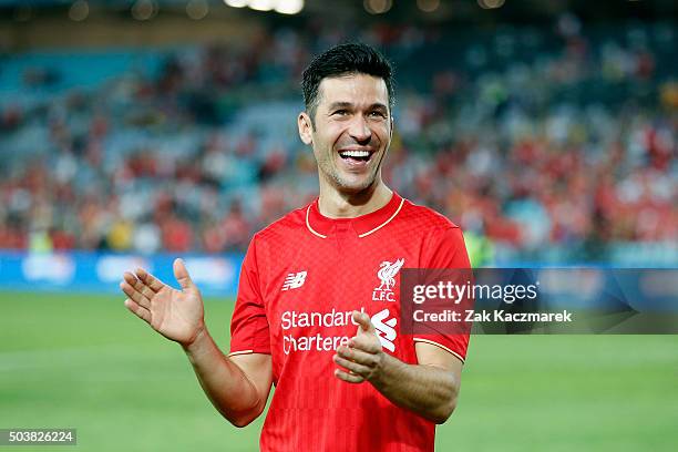 Luis Garcia of Liverpool FC Legends celebrates after the match between Liverpool FC Legends and the Australian Legends at ANZ Stadium on January 7,...