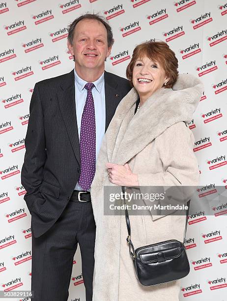 Kevin Whately and Madelaine Newton attends a Torvill and Dean tribute lunch in aid of Variety at The Dorchester on January 7, 2016 in London, England.