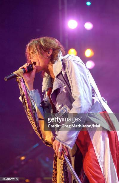 Steven Tyler of Aerosmith preforming at the United We Stand What More Can I Give concert at RFK Stadium for the victims of the September 11th...