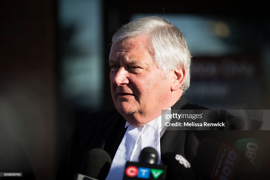 Toronto lawyer, Brian Greenspan, speak to the media after Marco Muzzo to pleads guilty in deadly Vaughan crash outside of the Newmarket Courthouse.