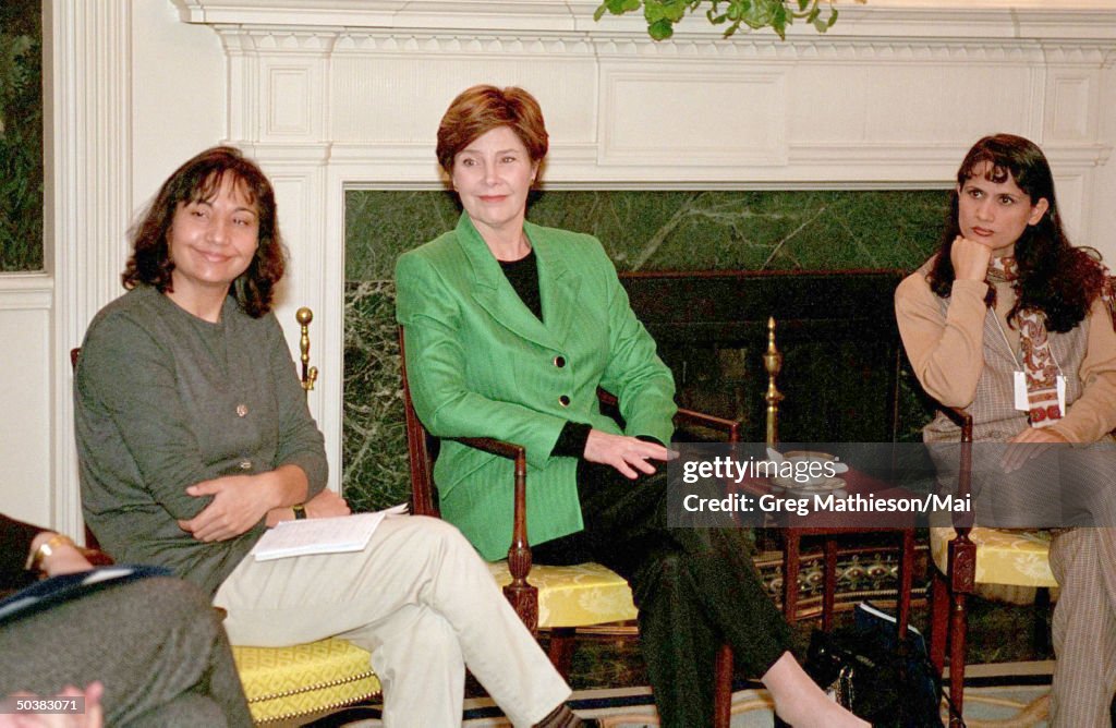 Bush Basic Woman First Lady Laura Bush meeting with 12 women from Afghanistan at the ...