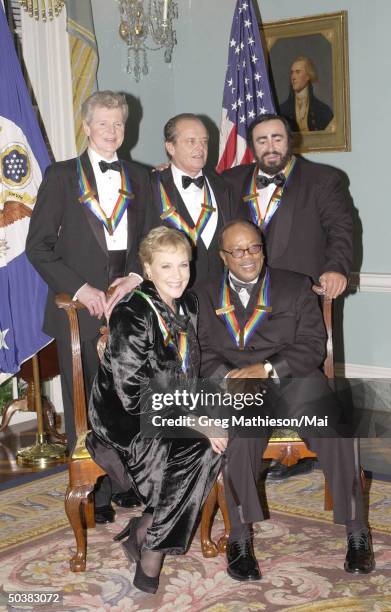 Kennedy Center Honorees: pianist Van Cliburn, actress Julie Andrews, actor Jack Nicholson, musician Quincy Jones and opera singer Luciano Pavarotti...