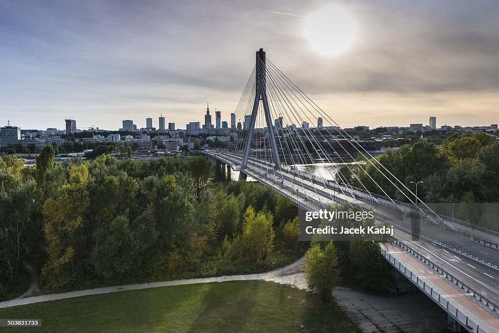 Panorama of Warsaw in Poland