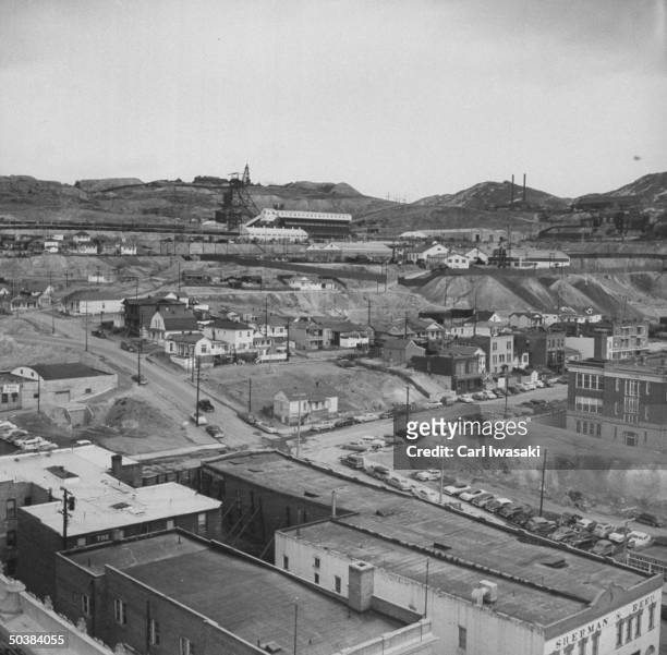 Picture of Butte, with Anaconda copper mine in the background.