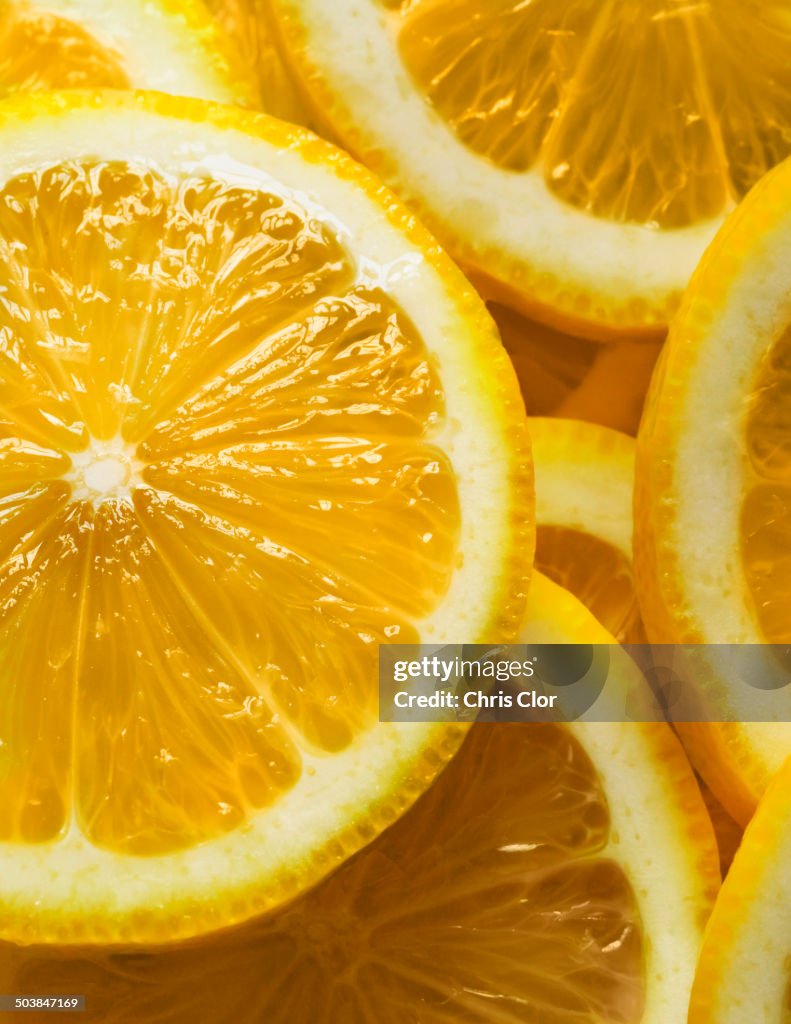 Close up of sliced fruit