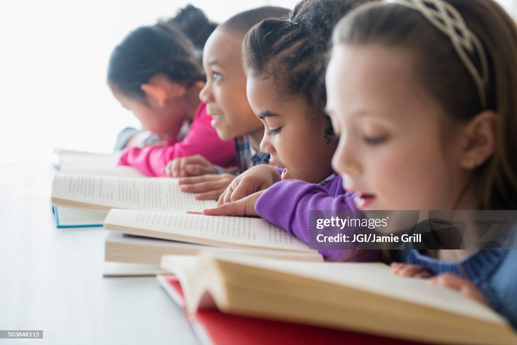 Students reading in classroom