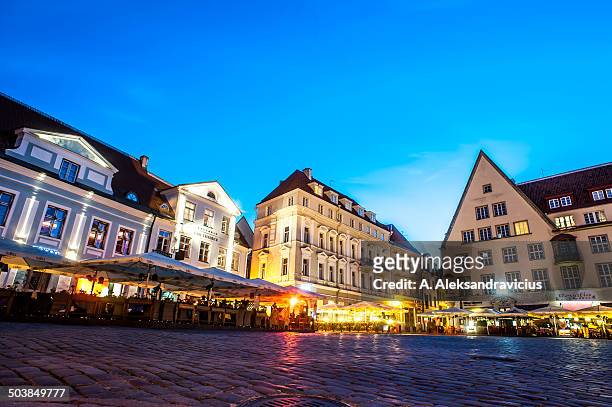 town hall square in tallinn - town hall square stock pictures, royalty-free photos & images