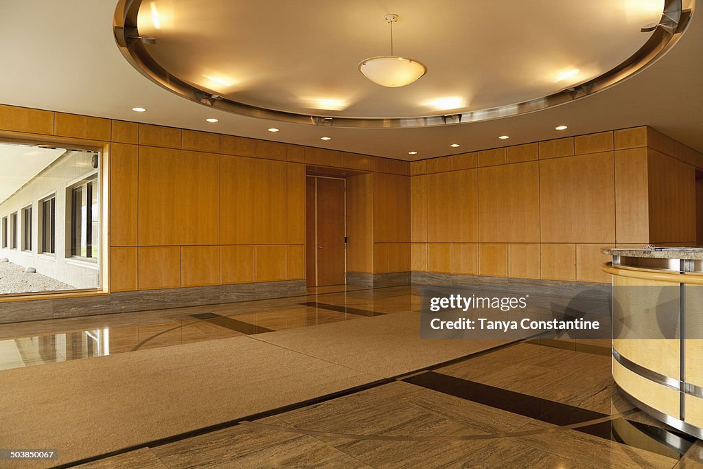 Empty lobby area in office building