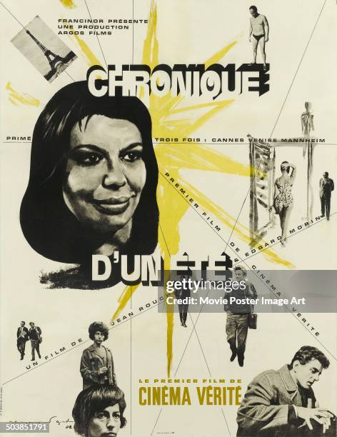 Poster for the French documentary 'Chronique d'un été', , directed by Edgar Morin and Jean Rouch, 1961. Rouch created the genre of cinéma vérité.