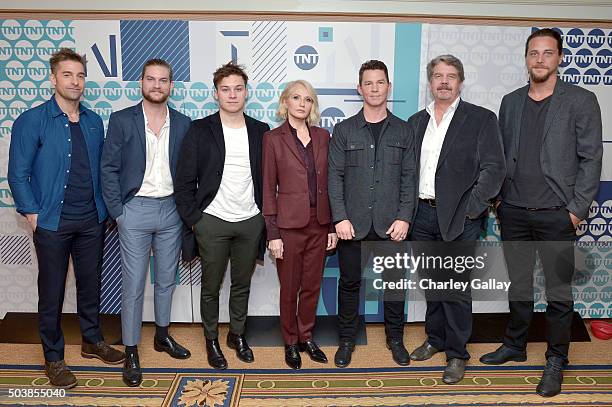 Actors Scott Speedman, Jake Weary, Finn Cole, Ellen Barkin, Shawn Hatosy, executive producer John Wells and actor Ben Robson of "Animal Kingdom"...